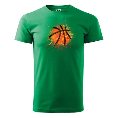 Tričko s potiskem Basketball paint - zelené 4XL