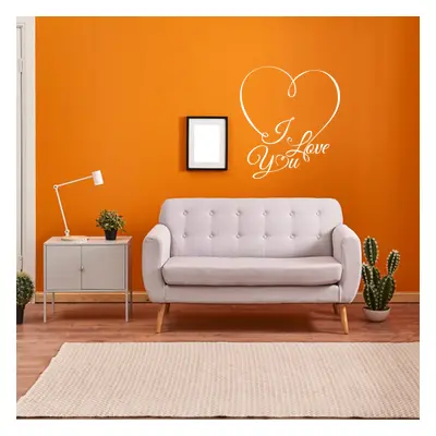 Samolepka na zeď: nápis I love you 2 - 80x90 cm