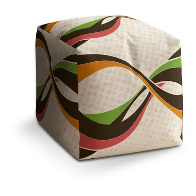 Taburet Cube Retro abstrakce: 40x40x40 cm