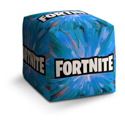 Taburet Cube FORTNITE modrá: 40x40x40 cm