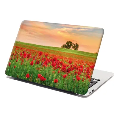 Samolepka na notebook Pole vlčích máků 2 - 38x26 cm