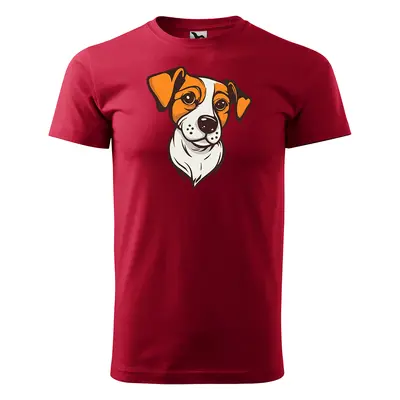 Tričko s potiskem Jack Russel - červené 4XL