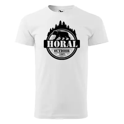 Tričko s potiskem Horal - bílé 2XL