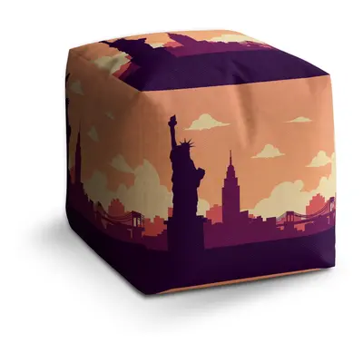 Taburet Cube New York Socha svobody Art: 40x40x40 cm