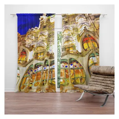 Závěs Barcelona Gaudi Casa Batllo 1: 2ks 140x250cm