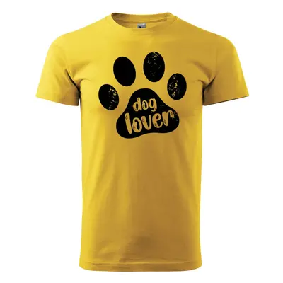 Tričko s potiskem Dog lover - žluté 2XL