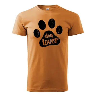 Tričko s potiskem Dog lover - oranžové 2XL