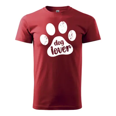 Tričko s potiskem Dog lover - červené 2XL