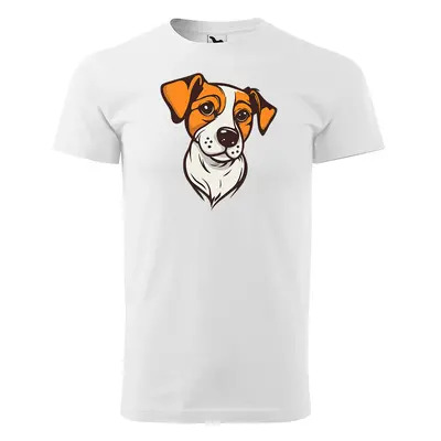 Tričko s potiskem Jack Russel - bílé 4XL