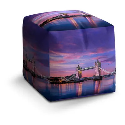 Taburet Cube Londýn Tower Bridge: 40x40x40 cm