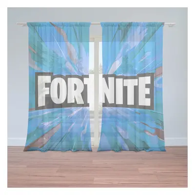 Záclony FORTNITE modrá: 2ks 150x250cm