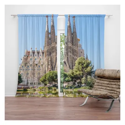 Závěs Barcelona Sagrada Familia: 2ks 140x250cm