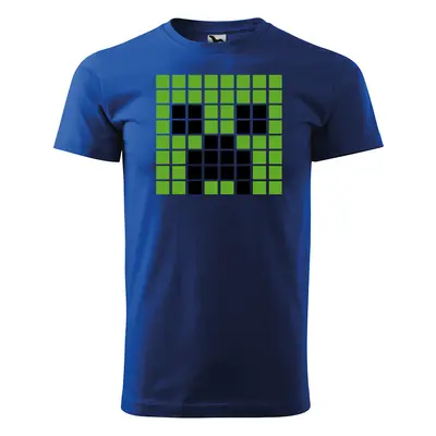 Tričko s potiskem Blocks Creeper Green - modré 2XL