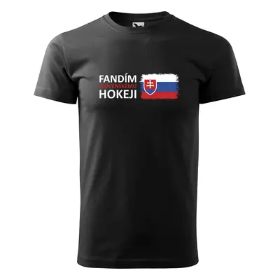 Tričko s potiskem Fandím slovenskému hokeji - černé 3XL