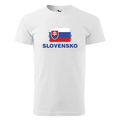 Tričko s potiskem Slovensko - bílé L