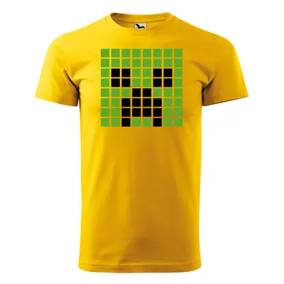 Tričko s potiskem Blocks Creeper Green - žluté 3XL