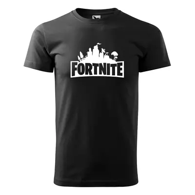 Tričko s potiskem Fortnite Pevnost - černé 4XL