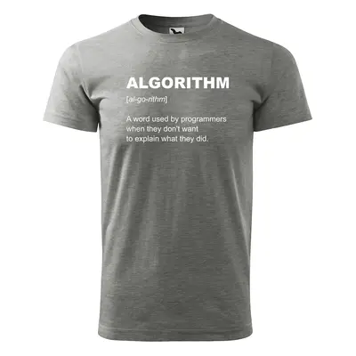 Tričko s potiskem Algorithm - šedé 2XL