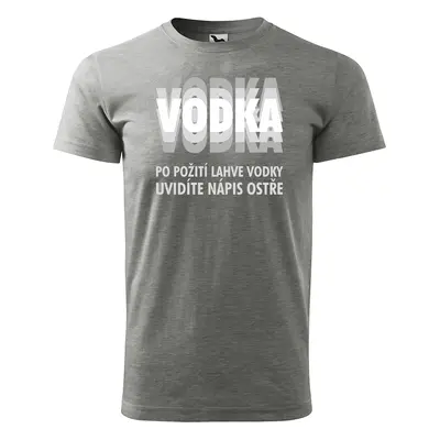 Tričko s potiskem Vodka - šedé 3XL