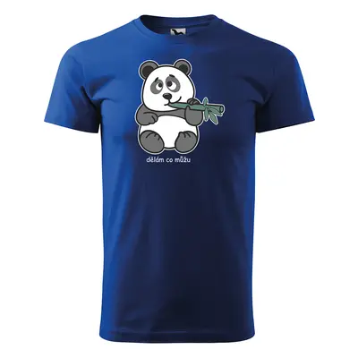 Tričko s potiskem Dělám co můžu Panda - modré 5XL