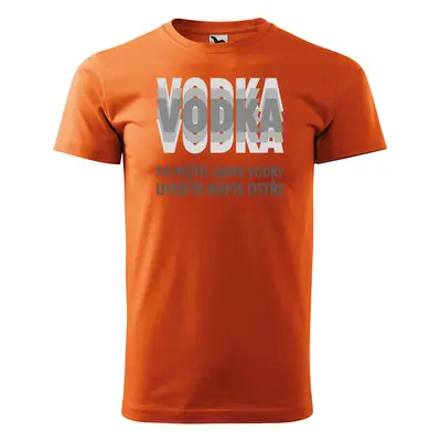 Tričko s potiskem Vodka - oranžové L