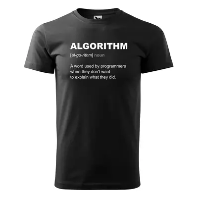 Tričko s potiskem Algorithm - černé 4XL