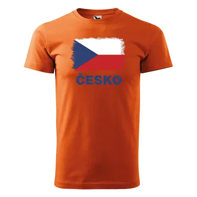 Tričko s potiskem Česko - oranžové 2XL