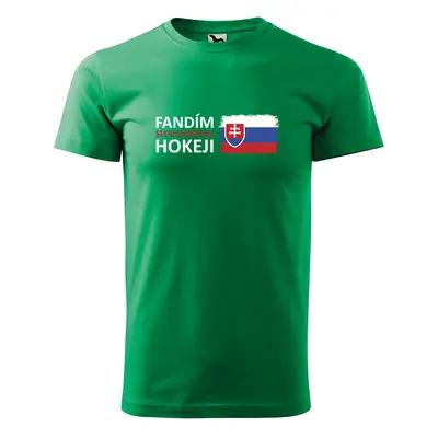 Tričko s potiskem Fandím slovenskému hokeji - zelené S