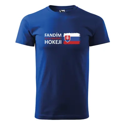 Tričko s potiskem Fandím slovenskému hokeji - modré 5XL