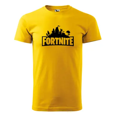 Tričko s potiskem Fortnite Pevnost - žluté M