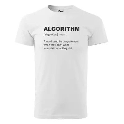 Tričko s potiskem Algorithm - bílé 3XL