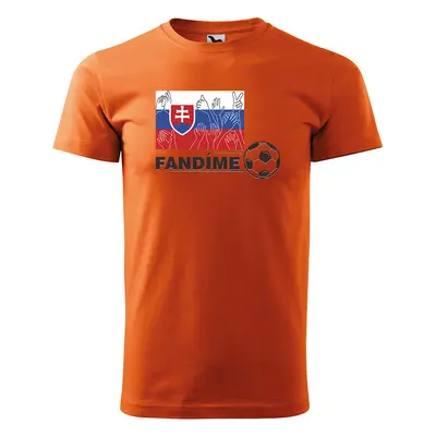 Tričko s potiskem Fandíme slovenskému fotbalu - oranžové 4XL