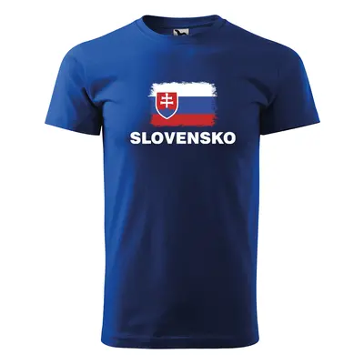 Tričko s potiskem Slovensko - modré 2XL