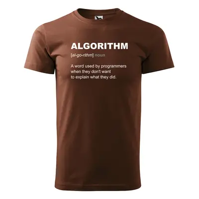 Tričko s potiskem Algorithm - hnědé 3XL