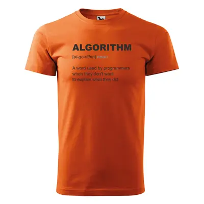 Tričko s potiskem Algorithm - oranžové XL