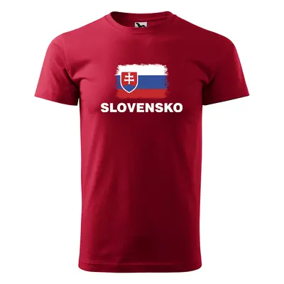 Tričko s potiskem Slovensko - červené S