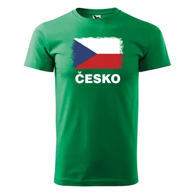 Tričko s potiskem Česko - zelené 2XL