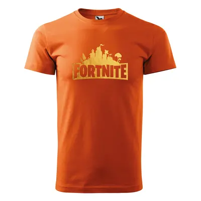 Tričko s potiskem Fortnite Pevnost Desert - oranžové 2XL