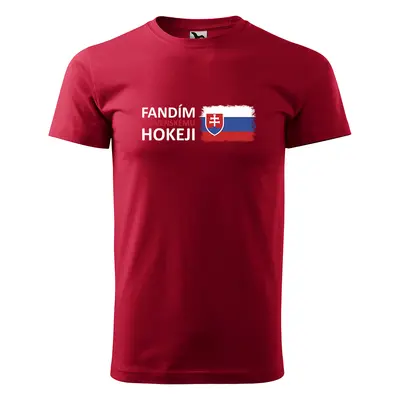 Tričko s potiskem Fandím slovenskému hokeji - červené M