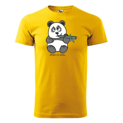 Tričko s potiskem Dělám co můžu Panda - žluté 4XL