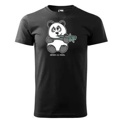 Tričko s potiskem Dělám co můžu Panda - černé 3XL