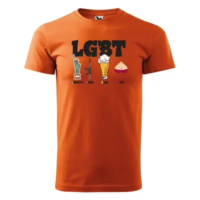 Tričko s potiskem LGBT - oranžové 3XL