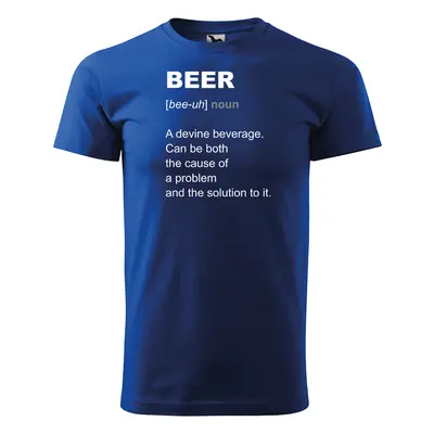 Tričko s potiskem Beer - modré 4XL