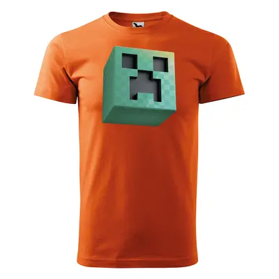 Tričko s potiskem Blocks Creeper - oranžové M