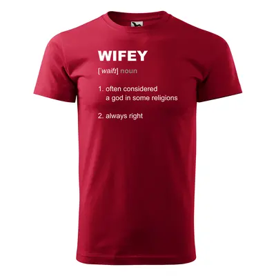 Tričko s potiskem Wifey - červené 5XL