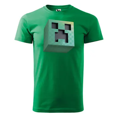 Tričko s potiskem Blocks Creeper - zelené 4XL