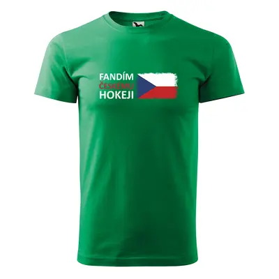 Tričko s potiskem Fandím českému hokeji - zelené 3XL