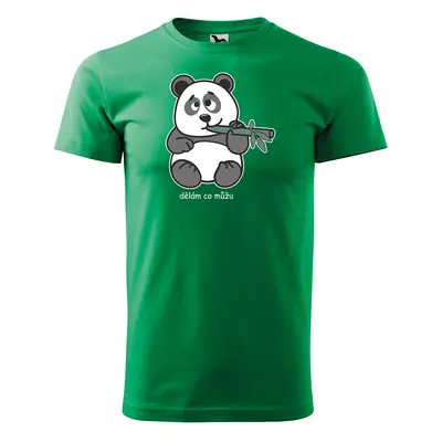 Tričko s potiskem Dělám co můžu Panda - zelené 3XL