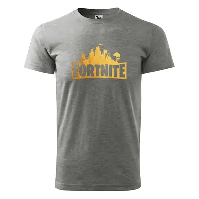 Tričko s potiskem Fortnite Pevnost Desert - šedé 5XL