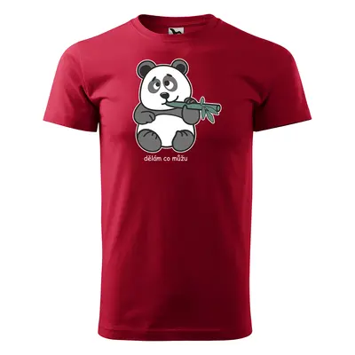 Tričko s potiskem Dělám co můžu Panda - červené 4XL